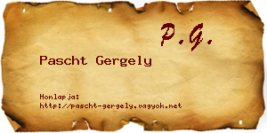 Pascht Gergely névjegykártya